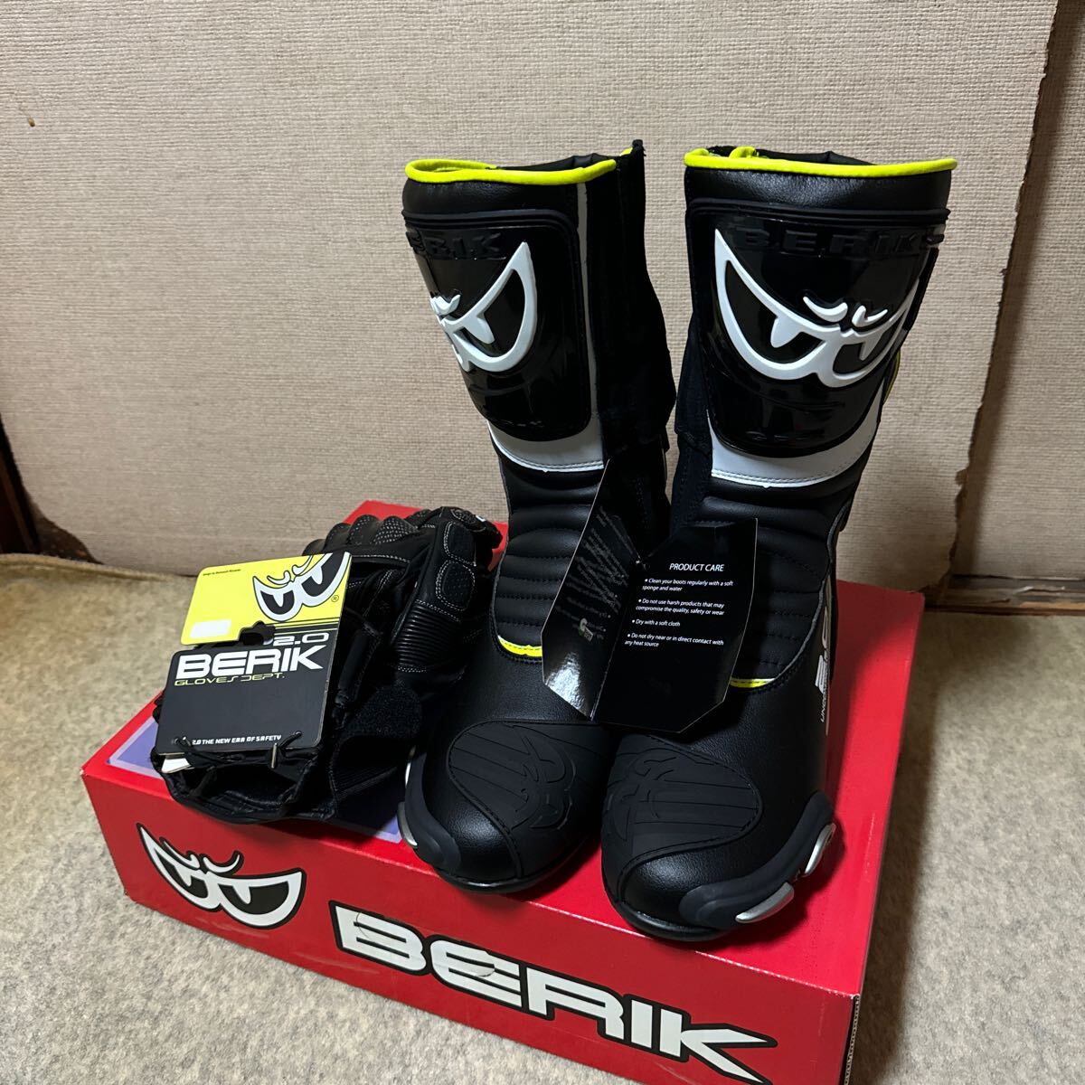 【新品まとめ売り】 BERIK レザー レーシングスーツ MFJ公認 ベリック 革ツナギ レーシングブーツ グローブ レース用 レーシンググローブ_7