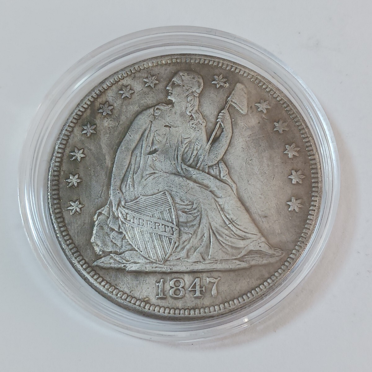 銀貨 アメリカ 1847年 1ドル 自由の女神 リバティ イーグル 古銭 貿易