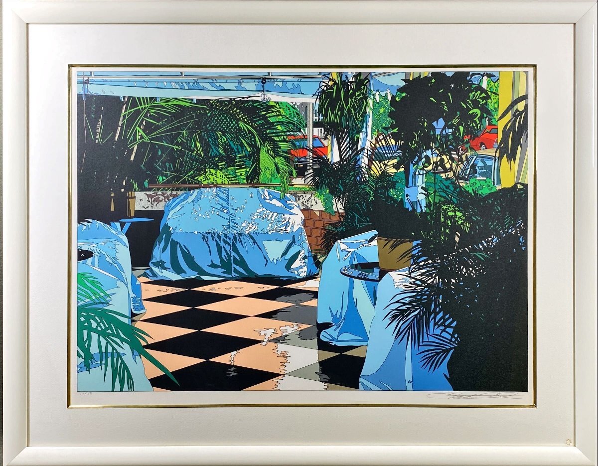 リトグラフ 作品 人物 ドローイング 写真 アート 版画 インテリア 芸術 激レア）☆鈴木英人☆JUNGLE OF HEAVEN ☆ジャングル オブ ヘブン
