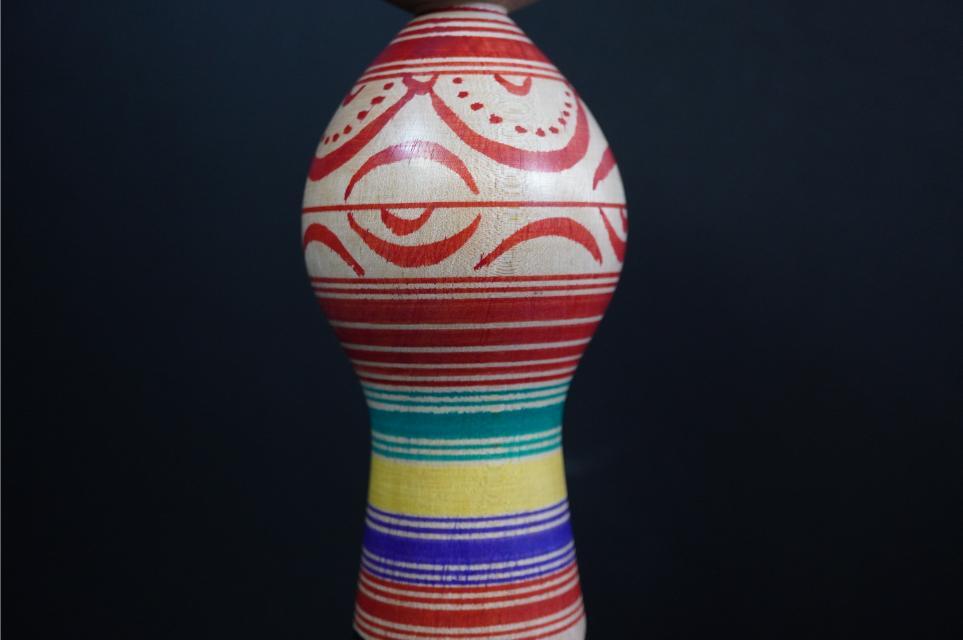 D5148-1 盛秀太郎 木形師居士 作 伝統こけし [高さ 38.5cm] 津軽系