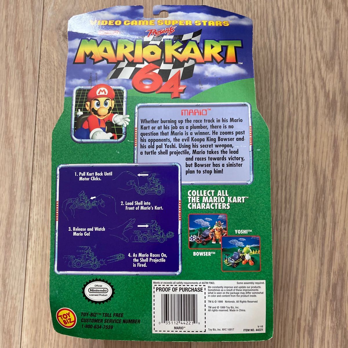 送料無料 ☆ 未開封 TOY BIZ VIDEO GAME SUPER STARS MARIO マリオカート64 マリオ フィギュア Toy Biz NINTENDO_2