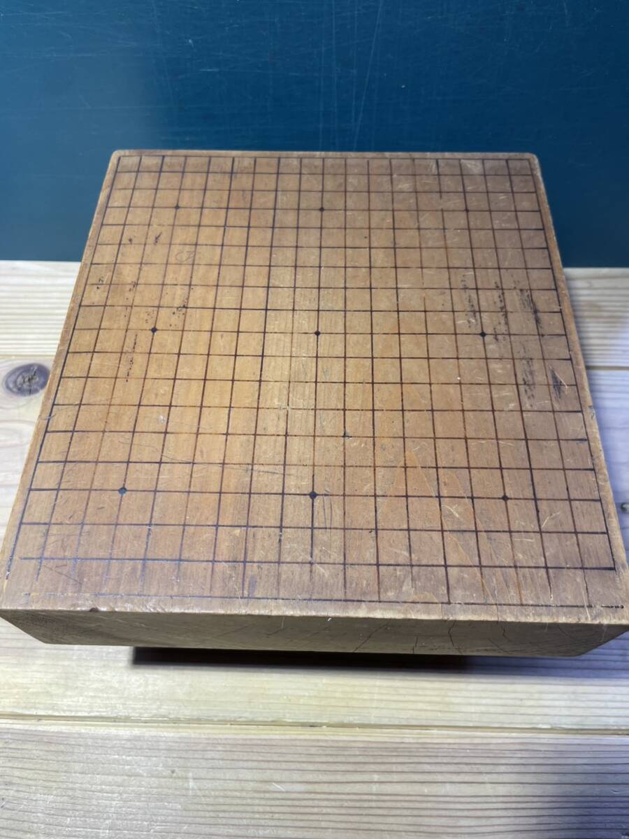 古いミニチュア 碁盤 碁石 ☆丸5 脚付 へそ付？ 玩具 囲碁 石？ 貝