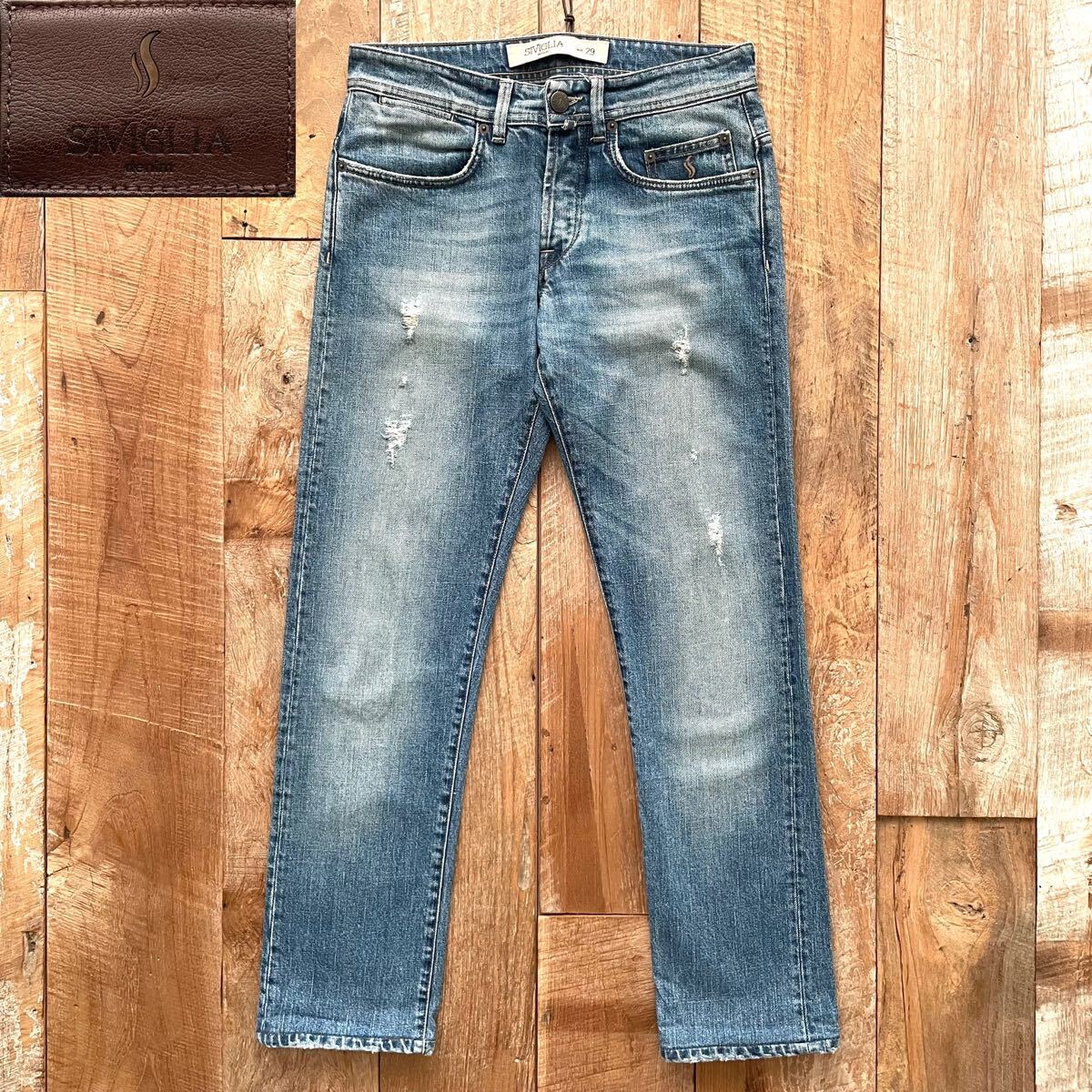 美品】SIVIGLIA DENIM シビリア テーパード ストレッチ デニム パンツ 