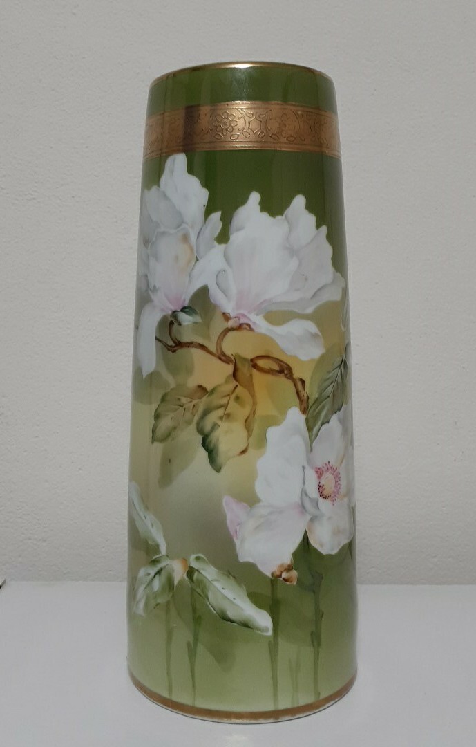 オールドノリタケ アンティーク 花瓶 金彩 ハンドペイント 陶器