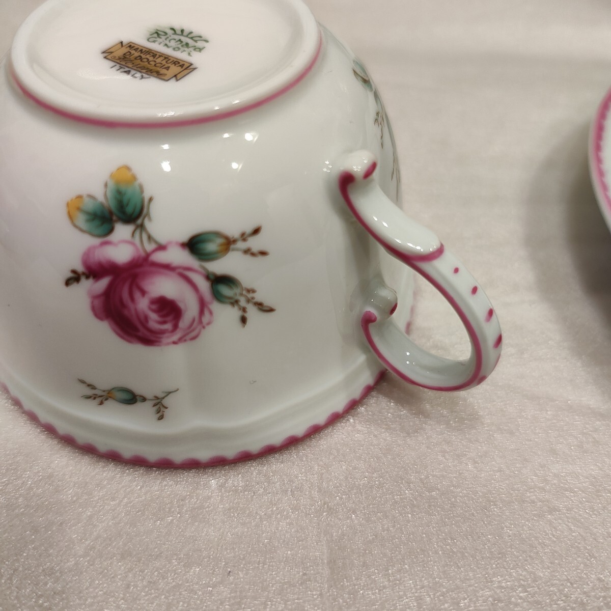 【1円出品】RichardGinori　カップ&ソーサー　薔薇　現状品 リチャードジノリ ティーカップ ソーサー Richard Ginori 花柄 コーヒーカップ_5