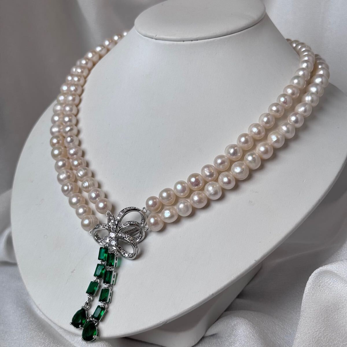 綺麗本真珠ネックレス8.5mm 42cm 天然 パール Pearl necklace jewelry 
