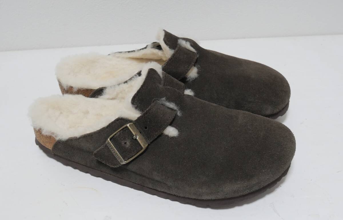 ビルケンシュトック ボストン ボア スエード モカブラウン系 41　26.5cm程度 レギュラー幅 BIRKENSTOCK Boston 