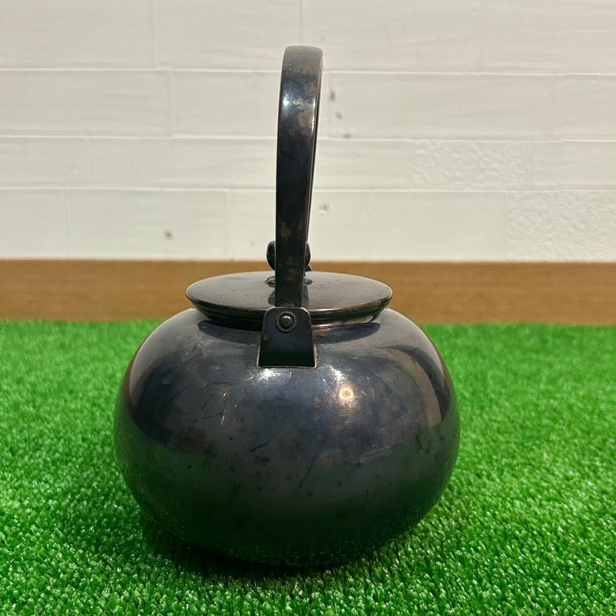 純銀 芳雲堂 銀瓶 湯沸 急須 茶器 茶道具 煎茶道具 金属工芸 約397g