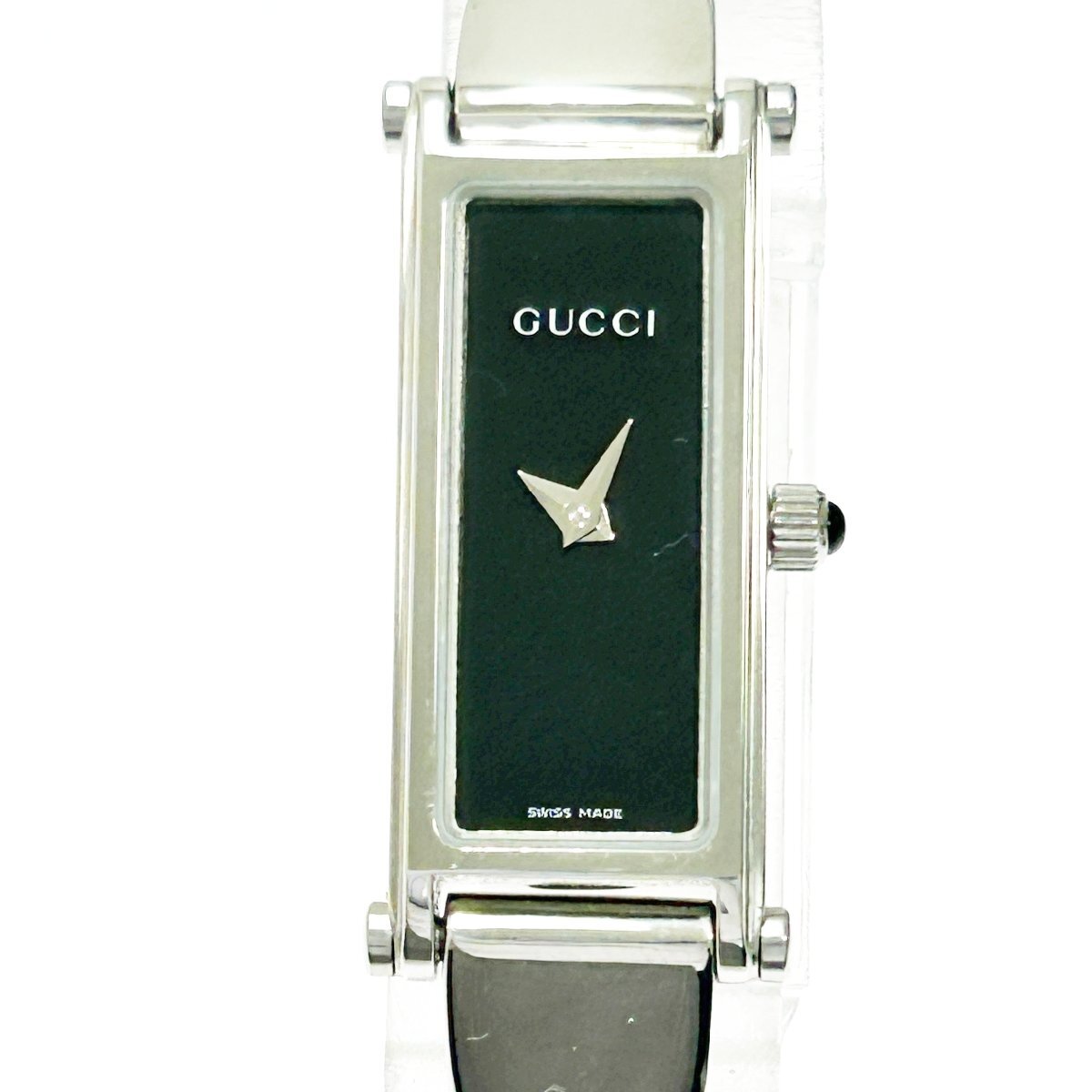1円スタート】【箱付き】GUCCI グッチ 1500L SS ブラック文字盤 