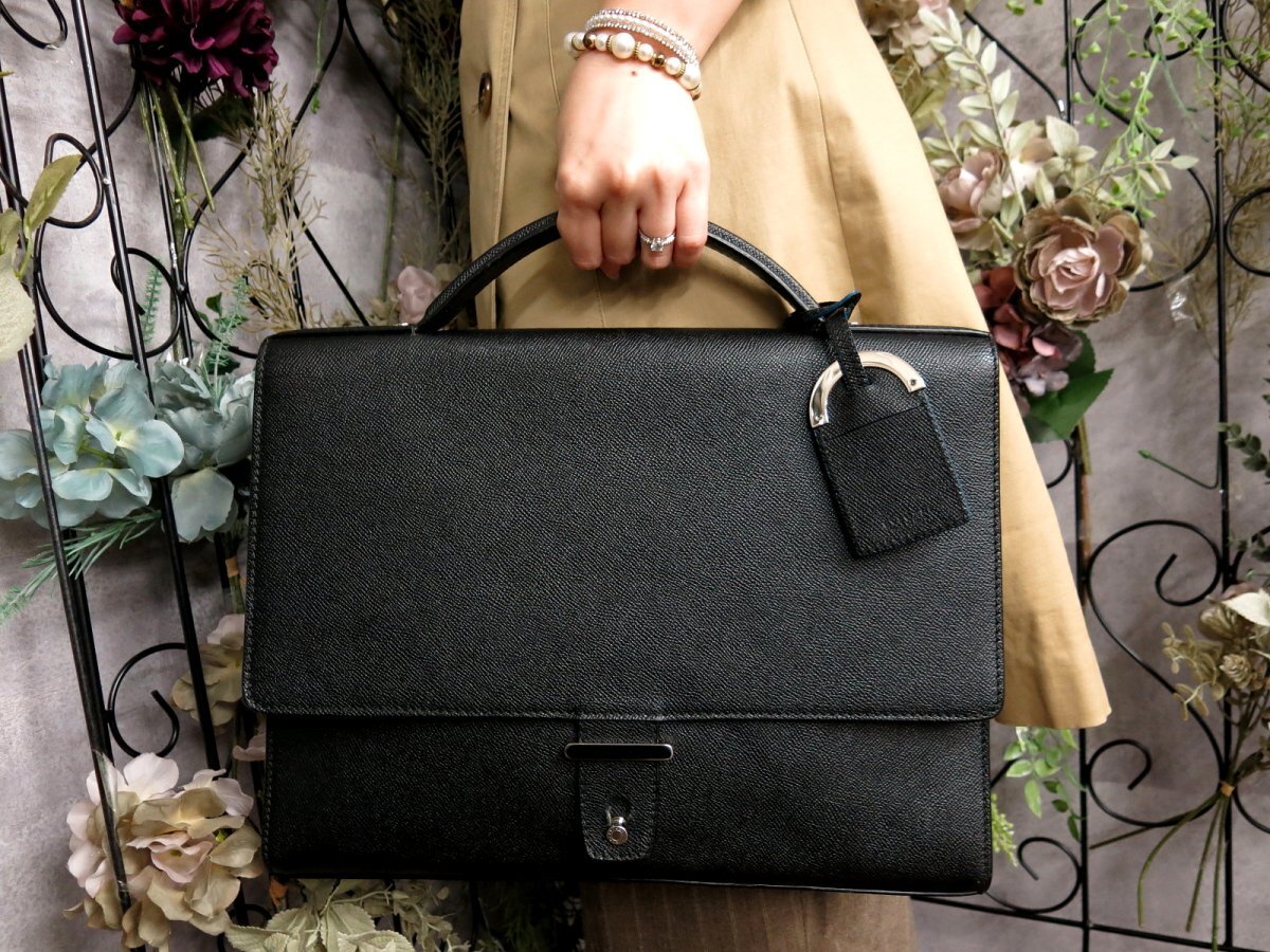 □BVLGARI ブルガリ□メンズ□カーフ レザー 本革□トート バッグ□黒