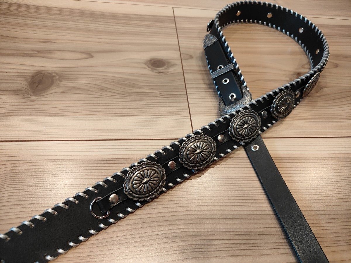 ギターストラップ 本革3mm厚 ウエスタンバックル 117〜130cm パープル