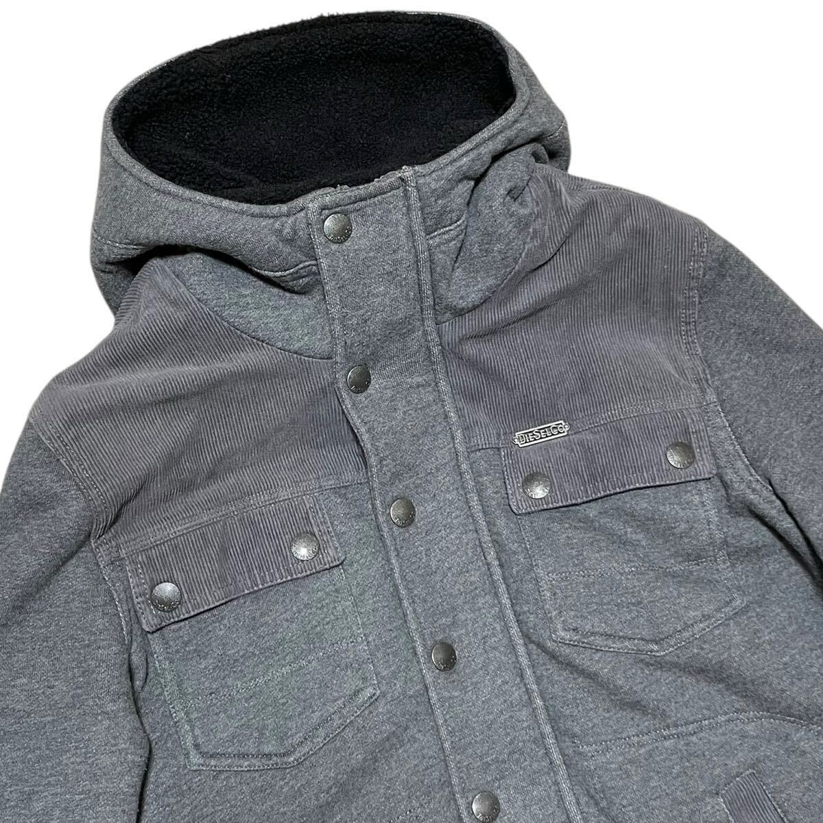 美品◎DIESEL 中綿入り ジップ パーカー ジャケット フード裏ボア 