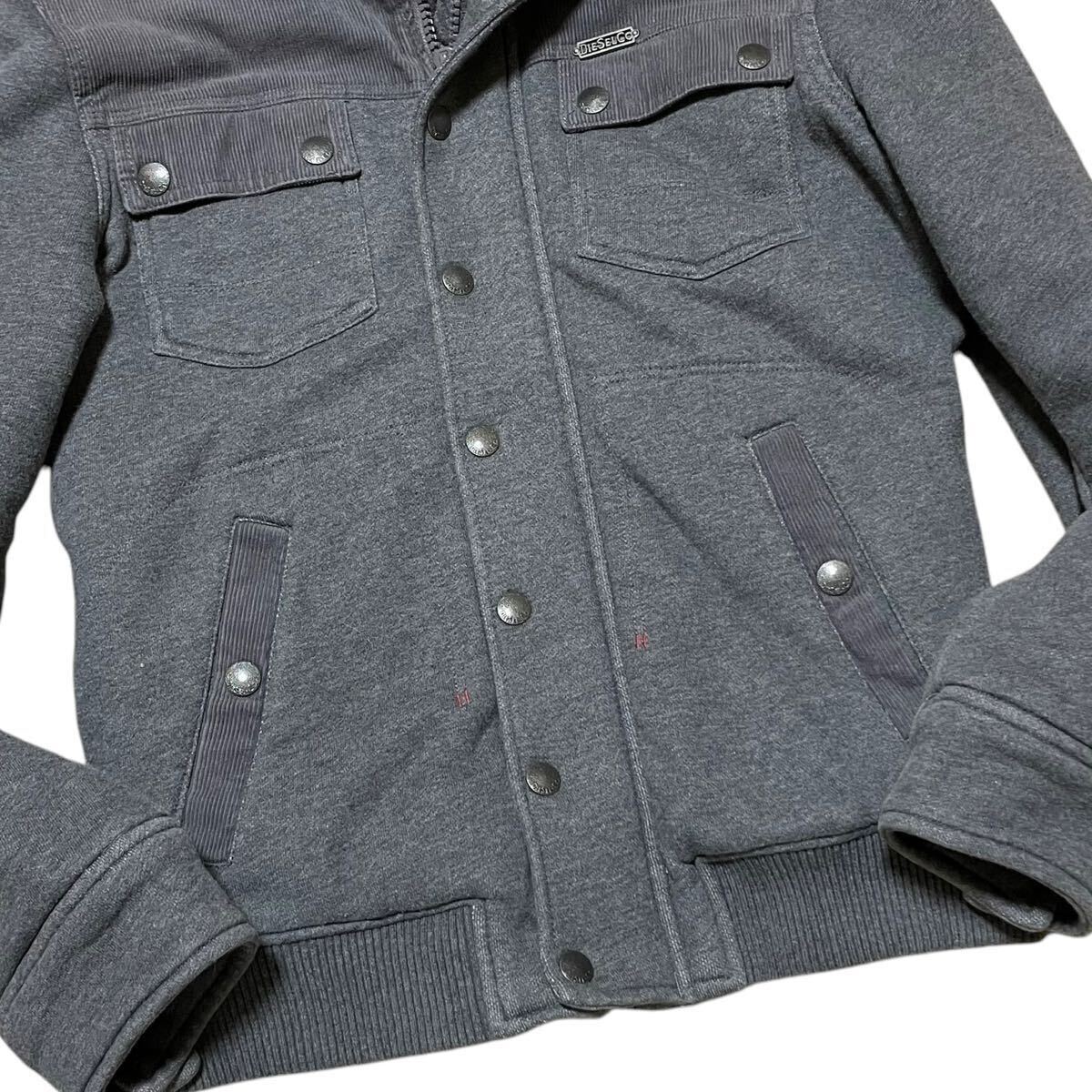 美品◎DIESEL 中綿入り ジップ パーカー ジャケット フード裏ボア 