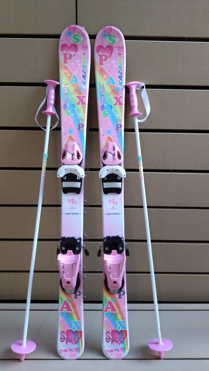 ポール付き！】ジュニア用スキー板 KAZAMA Rocker 約96cm カザマ