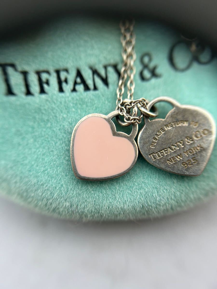 1円〜 TIFFANY & Co シルバー925 ダブルハート ネックレス