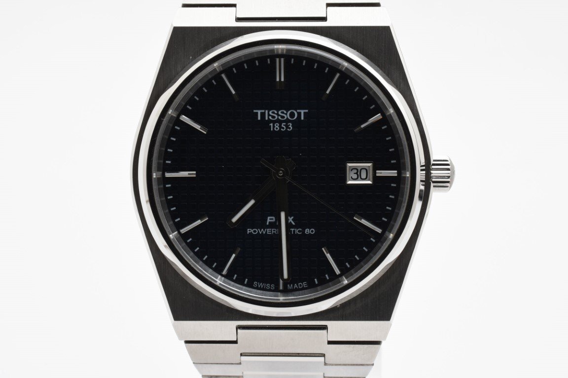裏スケ】 TISSOT 1853 自動巻き メンズ デイト 黒文字盤 腕時計 楽天