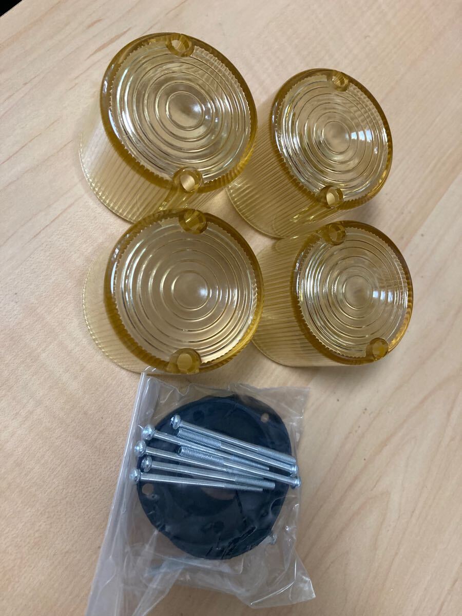 当時物 小麦色 茶黄ばみ デカ ヨーロピウインカーレンズ CB CBX CBR GSX GT FX Z2 Z1 XJ XJR CB250 CB400 GS400 MK2 750 400 250 BEET RPM_10