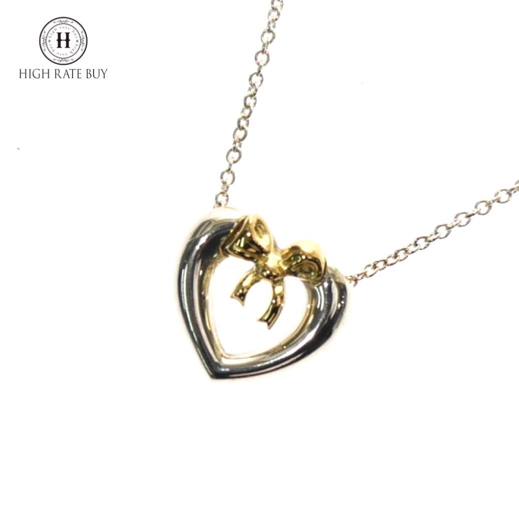 1円スタート 美品 TIFFANY＆Co. ティファニー ハートリボン ネックレス
