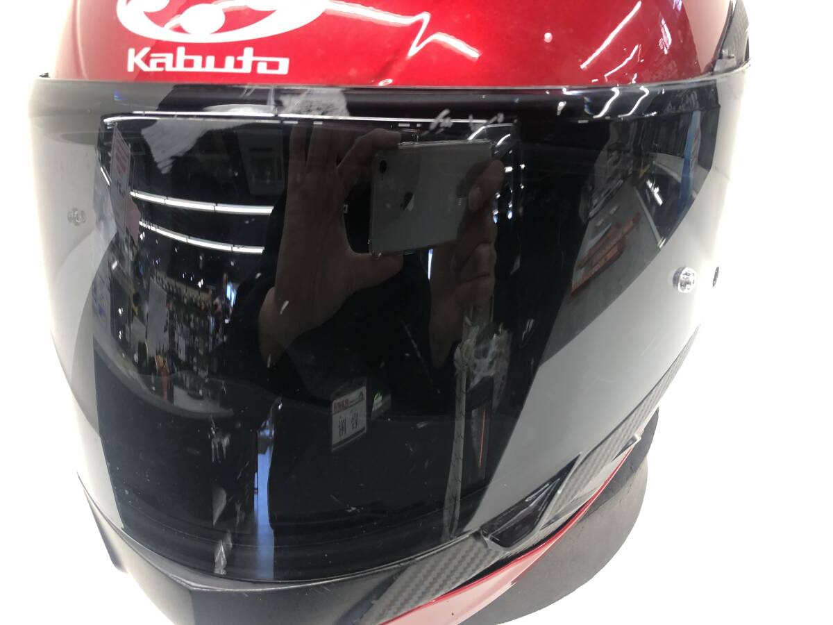 中古 OGK KABUTO RYUKI システムヘルメット シャイニーレッド Lサイズ