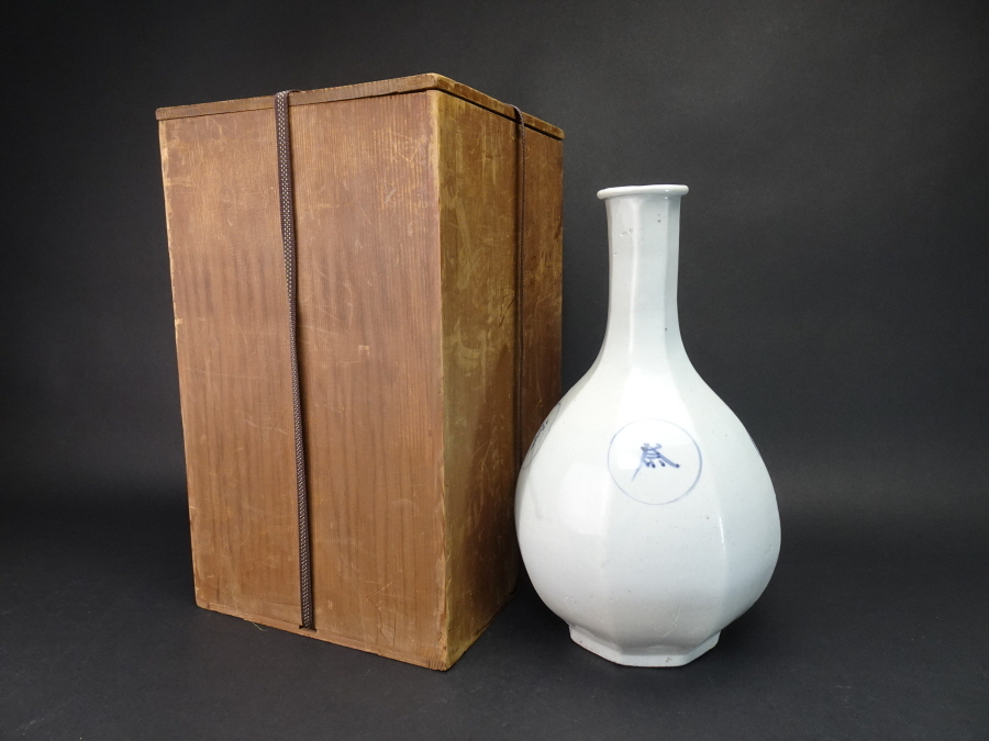 李朝 花瓶 CE） 入蘆花（ロカニイル） 白磁製 李朝時代 32cm 唐 朝鮮古