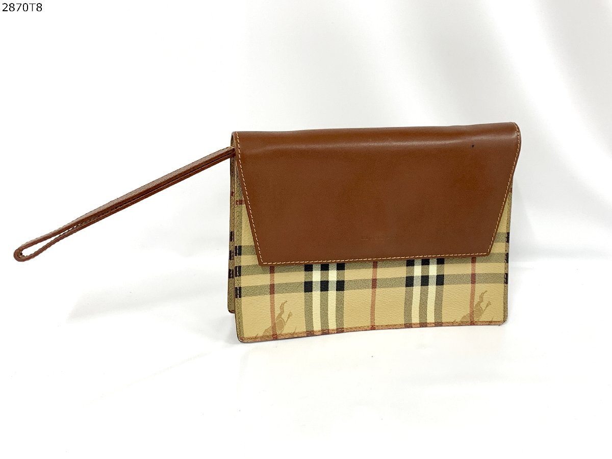 BURBERRY バーバリー セカンドバッグ ポーチ クラッチバッグ レザー 