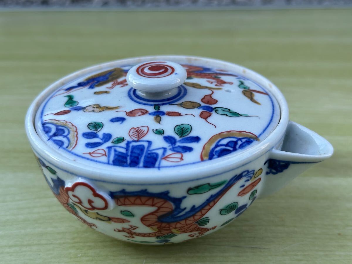 うぶだし品】時代物 古伊万里 大明萬暦年製 色絵五彩鳳凰龍文茶器揃 在 