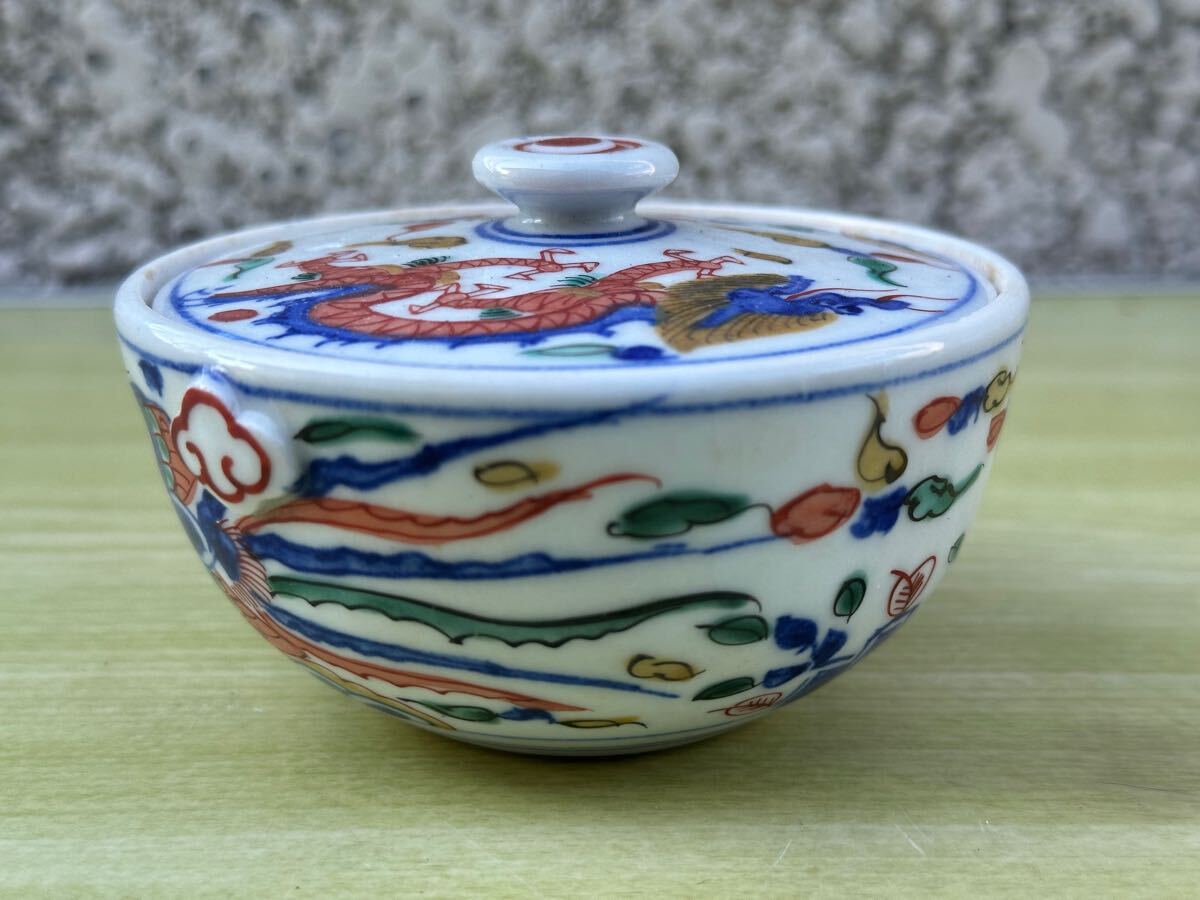 うぶだし品】時代物 古伊万里 大明萬暦年製 色絵五彩鳳凰龍文茶器揃 在 