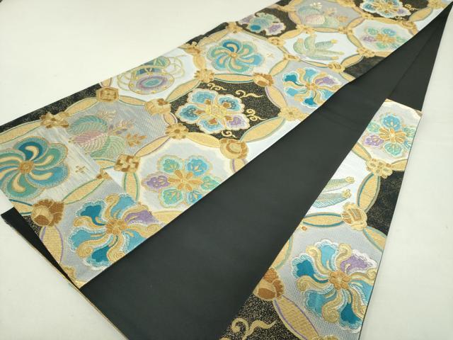 平和屋着物○六通柄袋帯 七宝花文 金銀糸 正絹 逸品 DAAJ9062ps 【公式 
