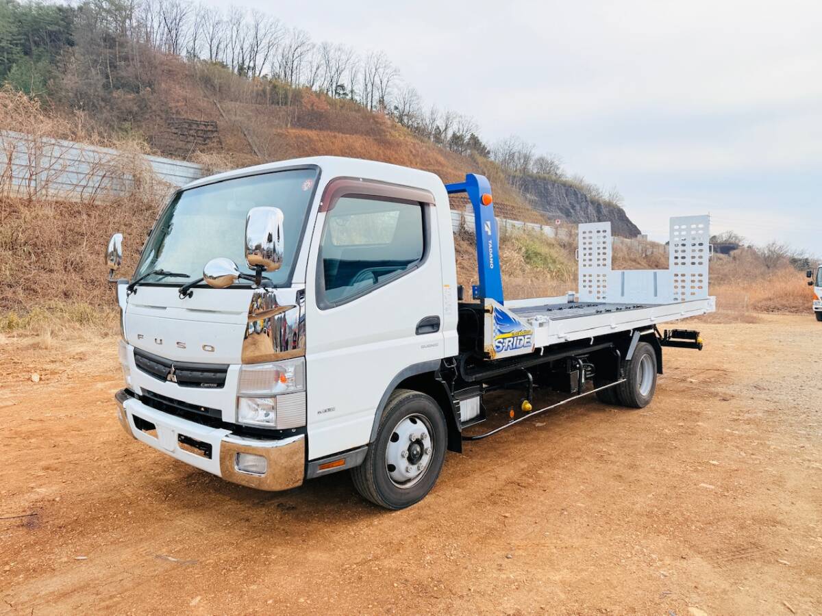 平成 26年式, 三菱キャンター,タダノフルフラットトップ 積載車,FEB80,AT,走行31万㌔,ラジコン,ETC ,油圧式あゆみ付き、車検令和7年6月まで_2