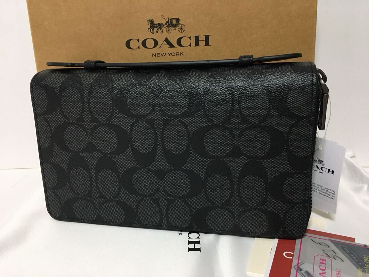 トラベル COACH オーガナイザー コーチ ジップ ダブルジップ 