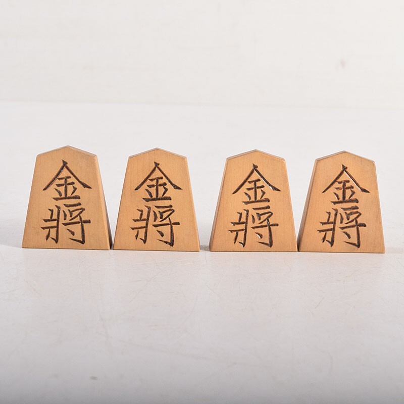 本黄楊製　玉舟書　木村作　将棋駒　木箱付　ACKE_6