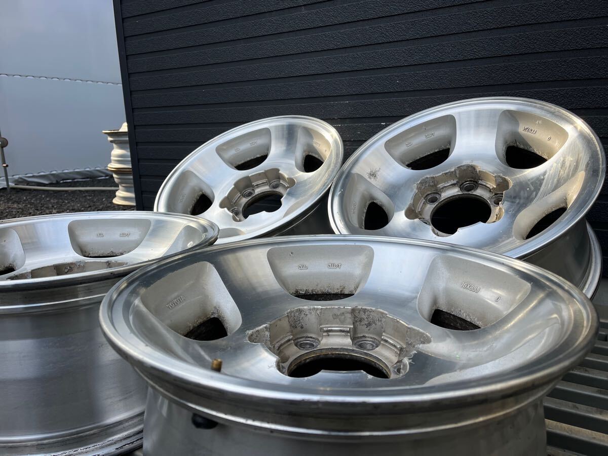 T1287 中古アルミホイール TOYOTA ランクル 80 純正 16×8j +0 139.7 6H