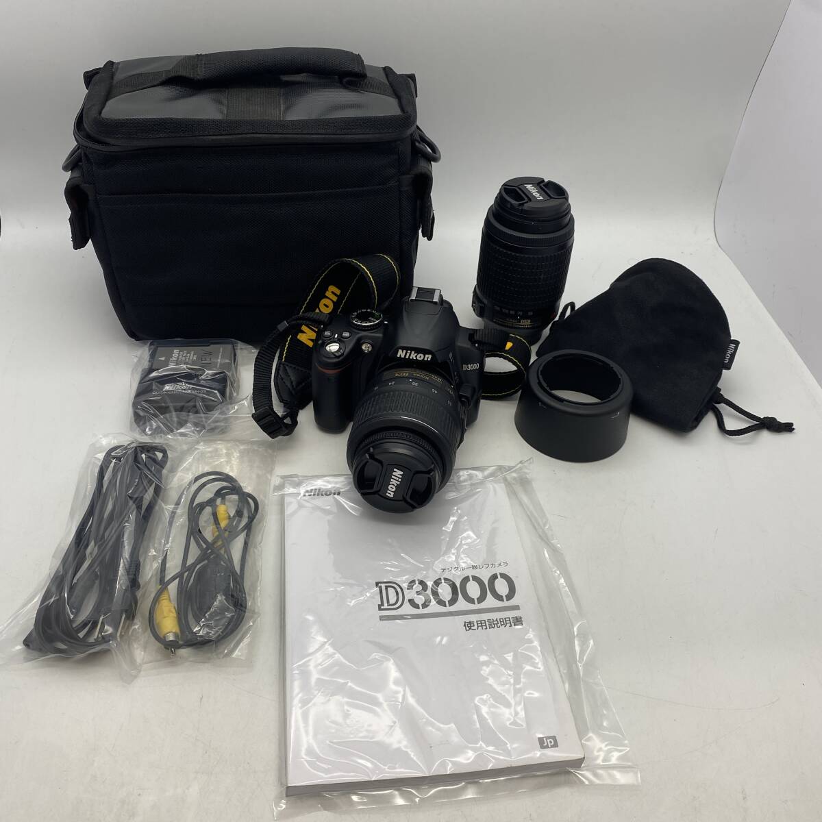 11752 ニコン Nikon D3000 デジタル 一眼レフ カメラ ダブルレンズ 55 