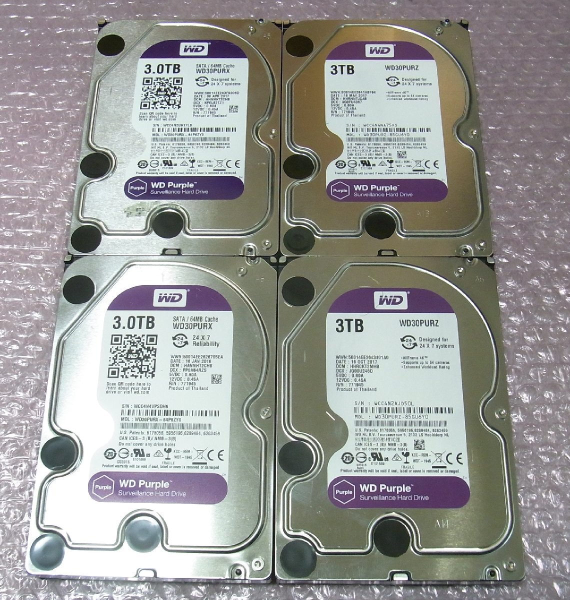 B42855 O-12392 3.5インチ HDD 3TB 4個セット 判定正常 【公式通販】