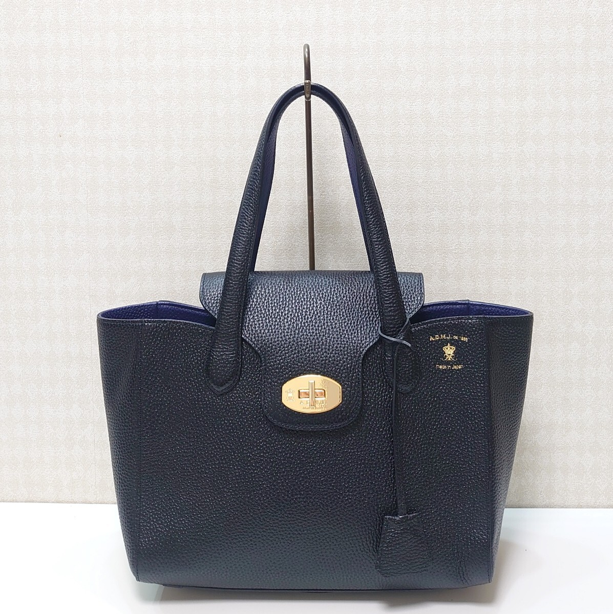 極美品 ADMJ エーディーエムジェイ 本革 レザー ハンドバッグ 手提げ 