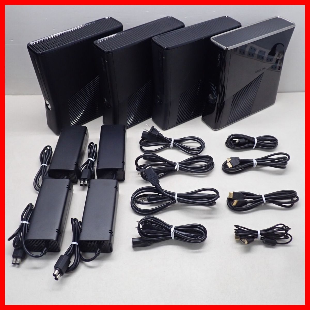 動作品 XBOX360 S 本体 Model 1439 4GB 2台/250GB 2台 ブラック まとめ 