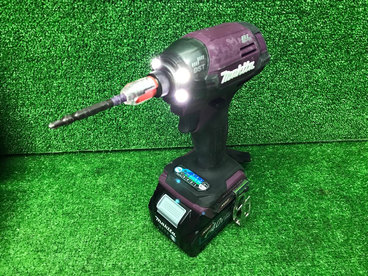 美品 makita マキタ 充電式インパクトドライバー TD002GDXAP 40V コードレス バッテリー 充電器付き オーセンティックパープル_6