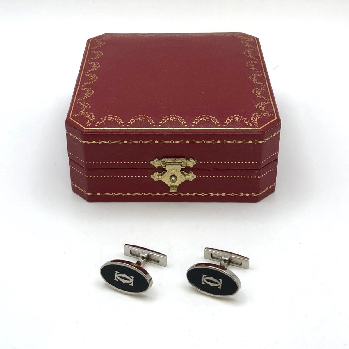 Cartier カフス シルバー 925 箱付き 1円～/Cartier/カルティエ/ロゴ/SV/925/シルバー/カフス/カフスボタン