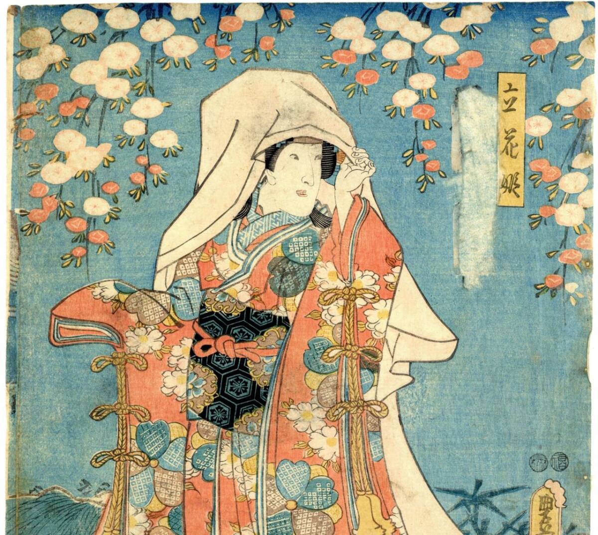 浮世絵 国貞 役者絵 美人画 真作 版画 保存品 真作】役者絵 歌川国貞 役者絵 浮世絵 木版画 3枚続き 錦絵 北斎 豊原