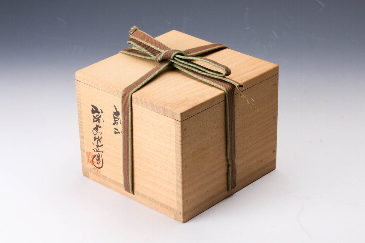 佳香】浅野紫仙 乾山写色絵水仙画茶碗 共箱 栞 茶道具 本物保証(茶碗