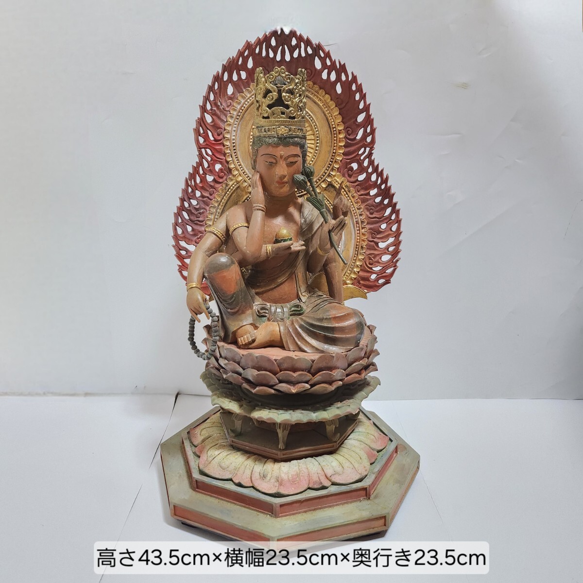 大人気，定番人気 【在銘】高生順 如意輪観音像 全高約43cm 精巧細工