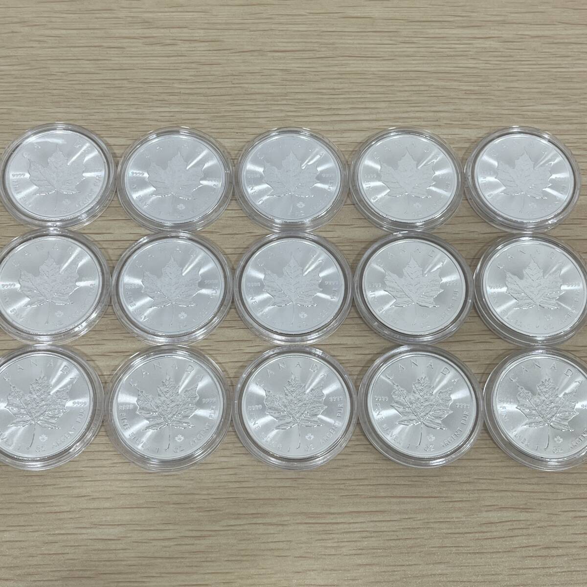 カナダ メープルリーフ銀貨 1オンス 2021年 15枚まとめ / 1oz