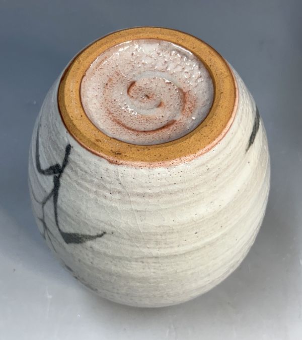 桔梗屋窯》五代 小三郎「美濃 花器」 美濃焼 花瓶 壷 華道具 花文 陶器