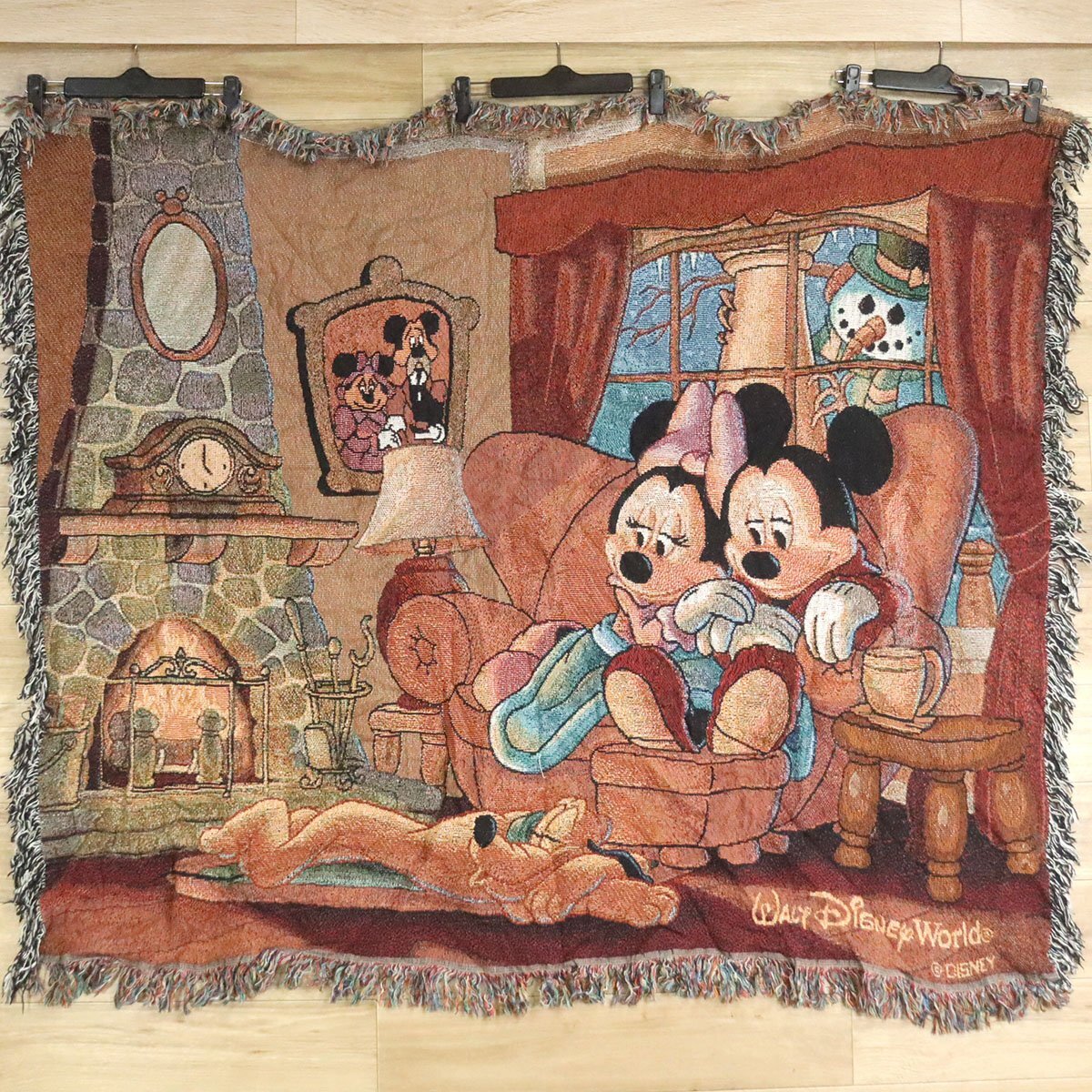used ヴィンテージ Disney ミッキー ミニー ラグ ブランケット 【公式