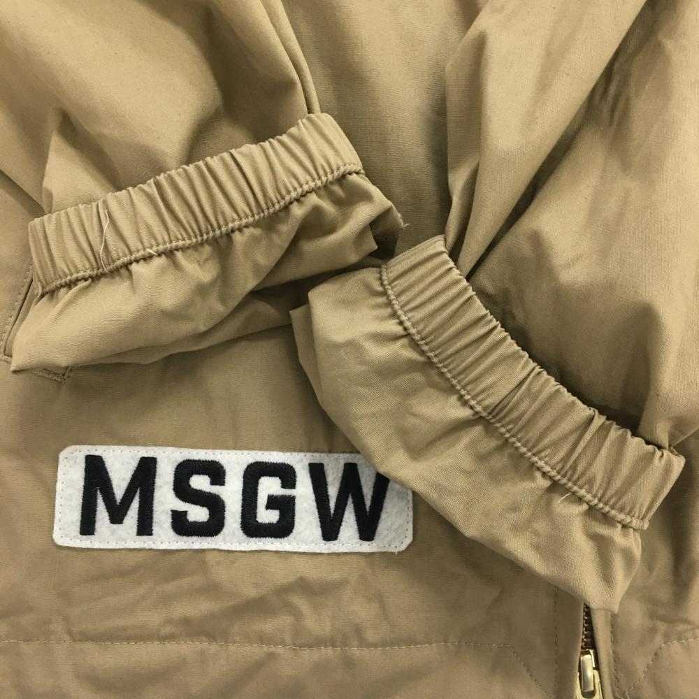 【美品】マンシングウェア ジャケットブルゾン ベージュ コットン100% ワッペン メンズ L ゴルフウェア Munsingwear