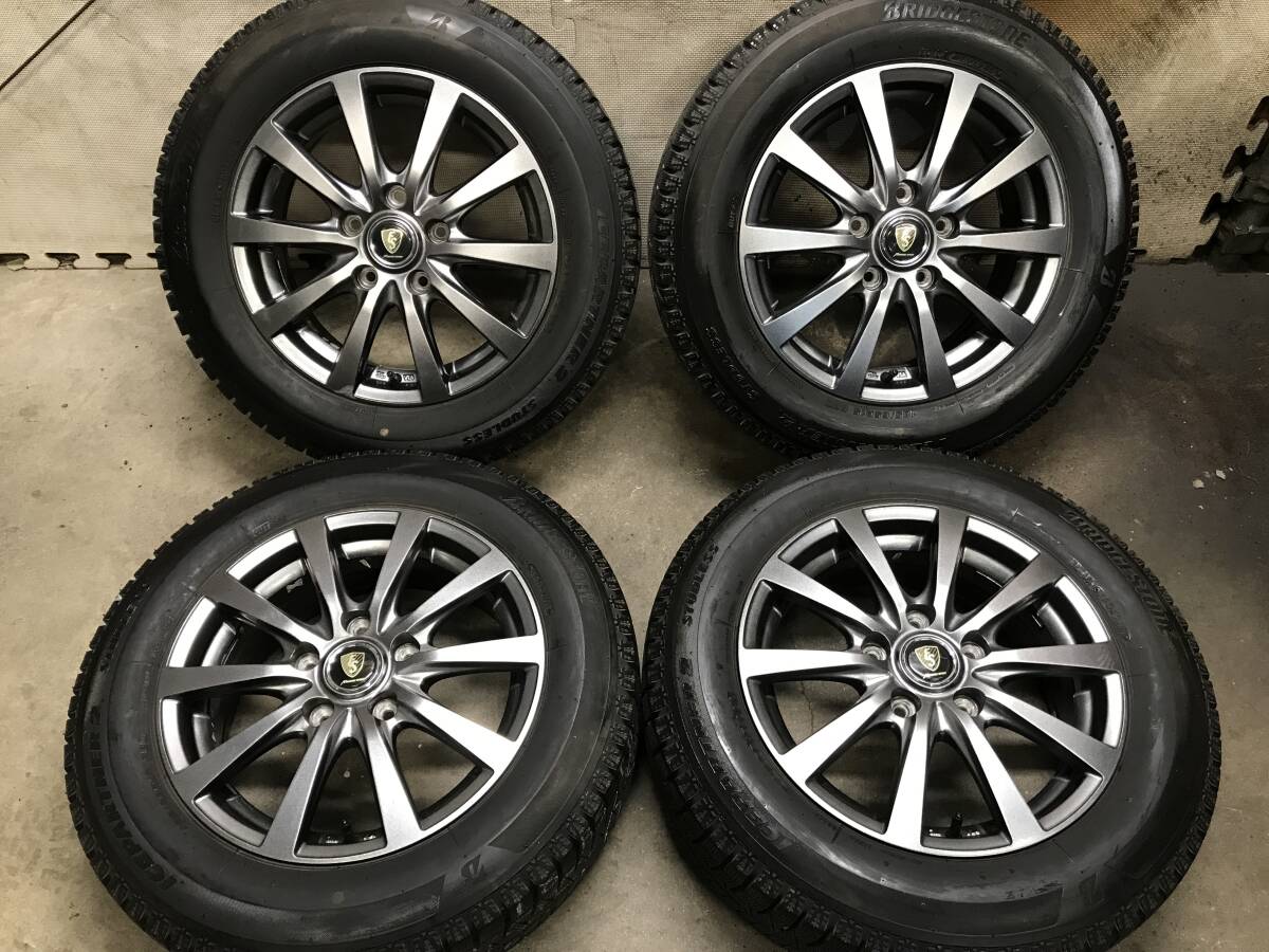 185/65R15】バリ山ブリヂストン スタッドレスタイヤ【15×6J+50 PCD114 