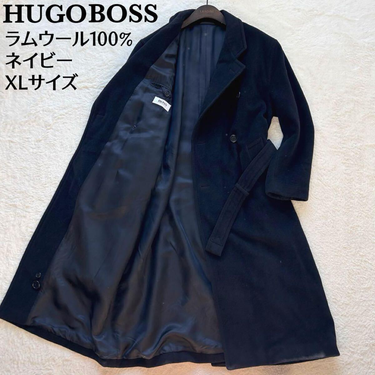 美品】HUGO BOSS ヒューゴボス ダッフルコート M ブラック 黒 低価 
