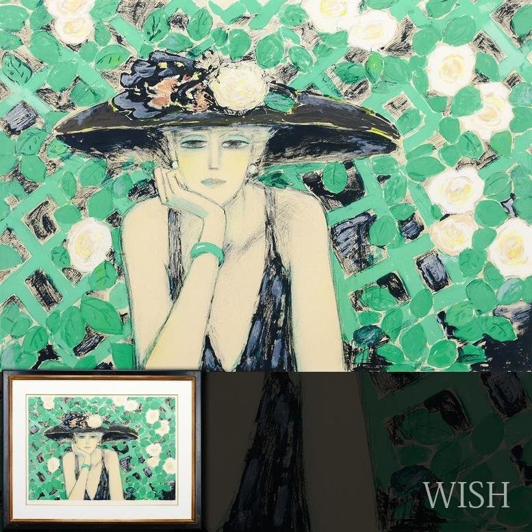 真作】【WISH】カシニョール Jean-Pierre Cassigneul「立葵