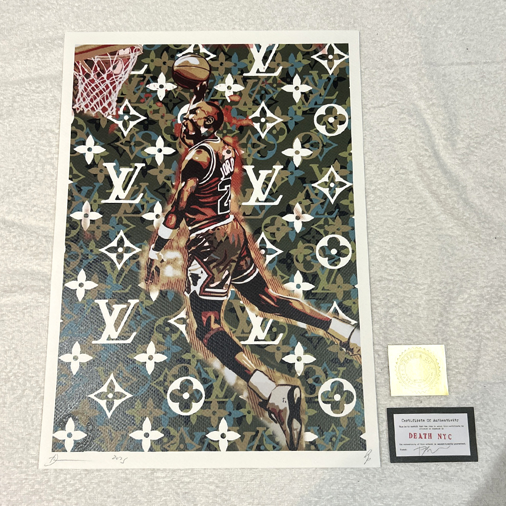 DEATH NYC、エアジョーダン モチーフ、アートポスター、限定100部 世界限定100枚 DEATH NYC マイケル・ジョーダン LOUISVUITTON ヴィトン