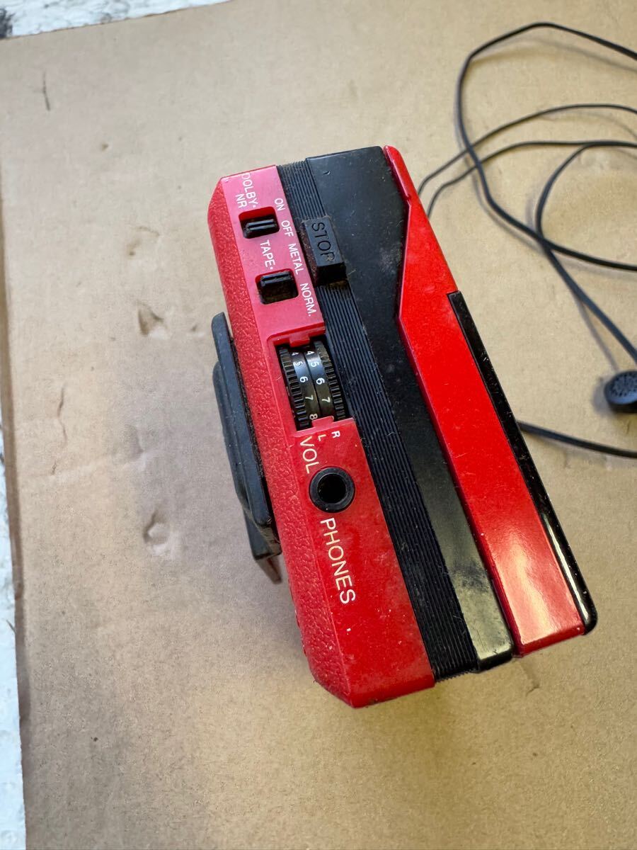 ◇SANYO サンヨー ポータブルカセットプレーヤー MR-JJ4Sレッド 動作